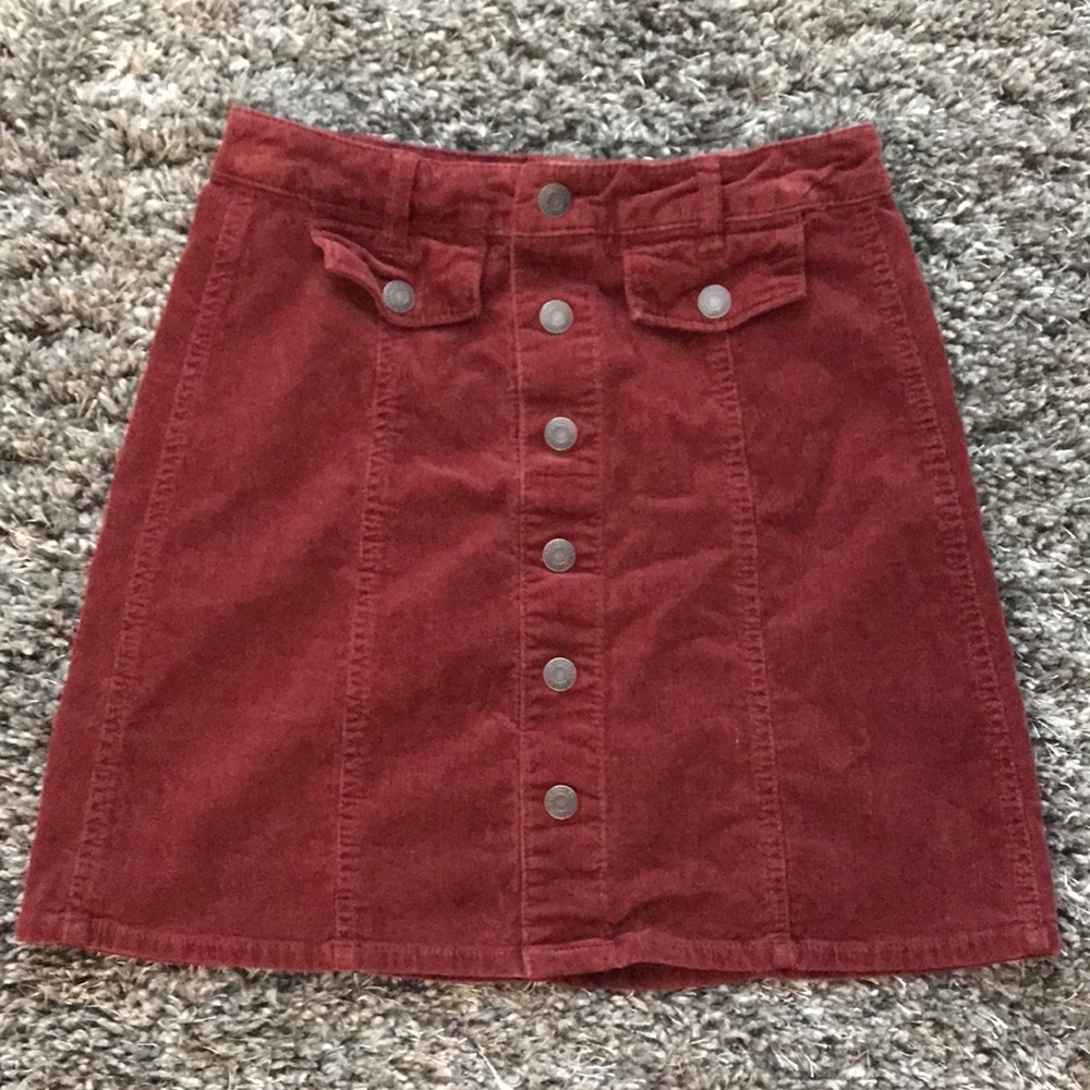 EUC Mossimo Corduroy Button Up Mini Skirt 2